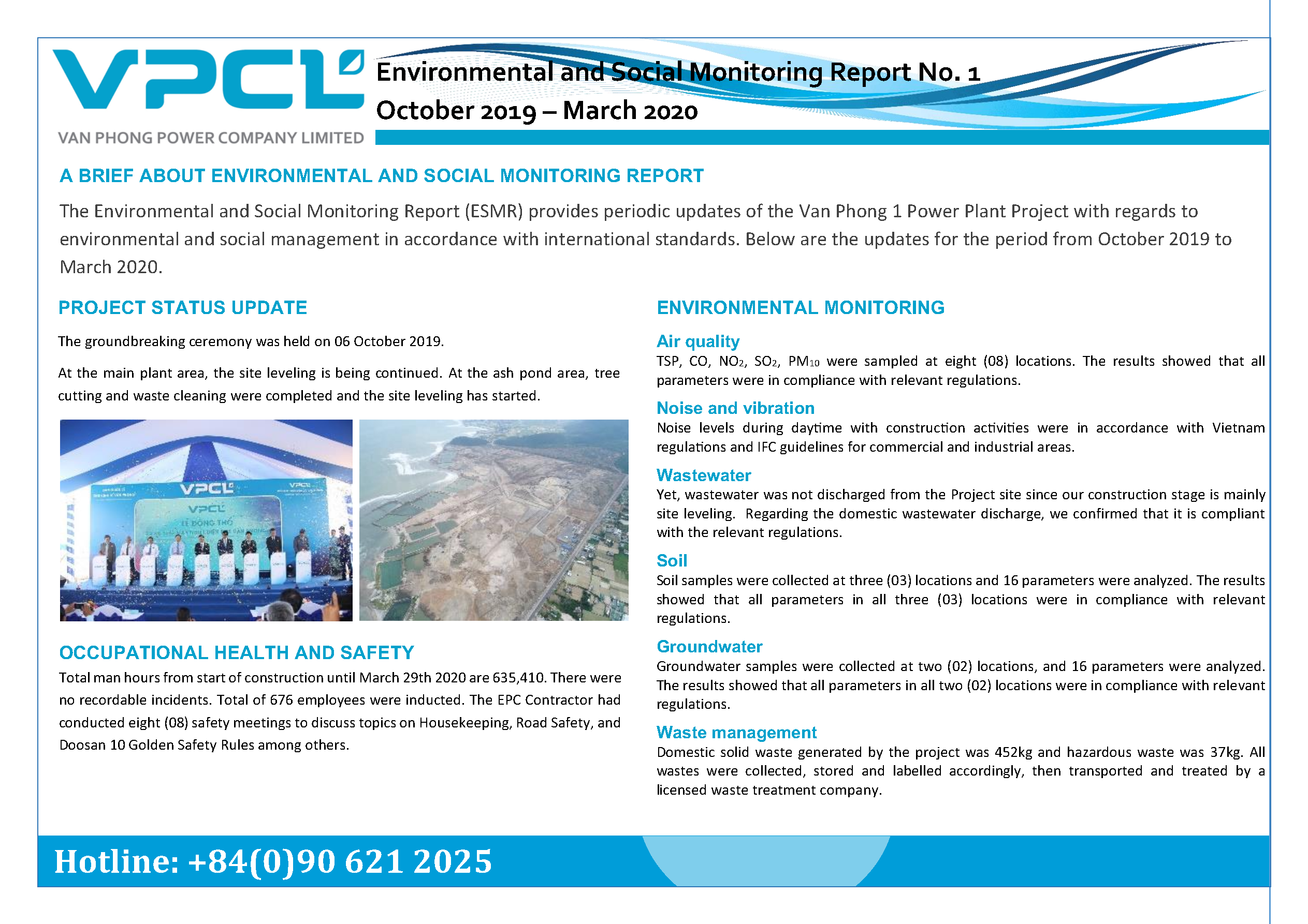 Environmental and Social Monitoring Report October 2019 – March 2020