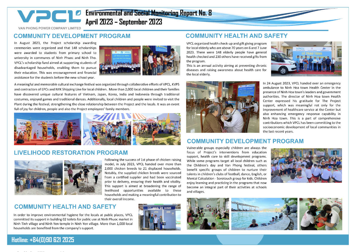 Environmental and Social Monitoring Report April 2023 – September 2023