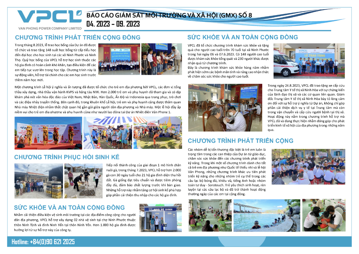 Environmental and Social Monitoring Report April 2023 – September 2023